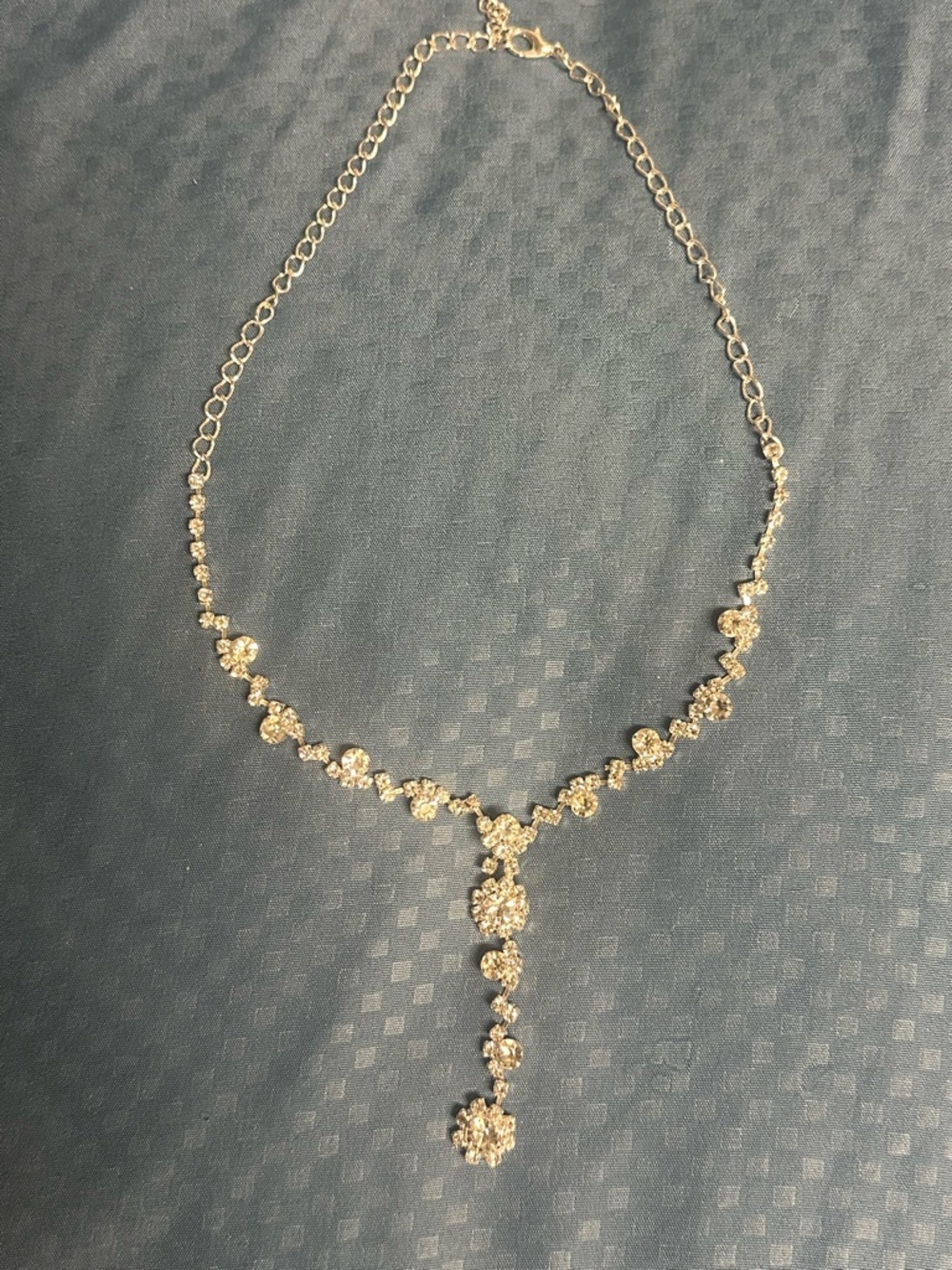 Elegant Silver-Tone Crystal Drop Necklace - Women Jewelry